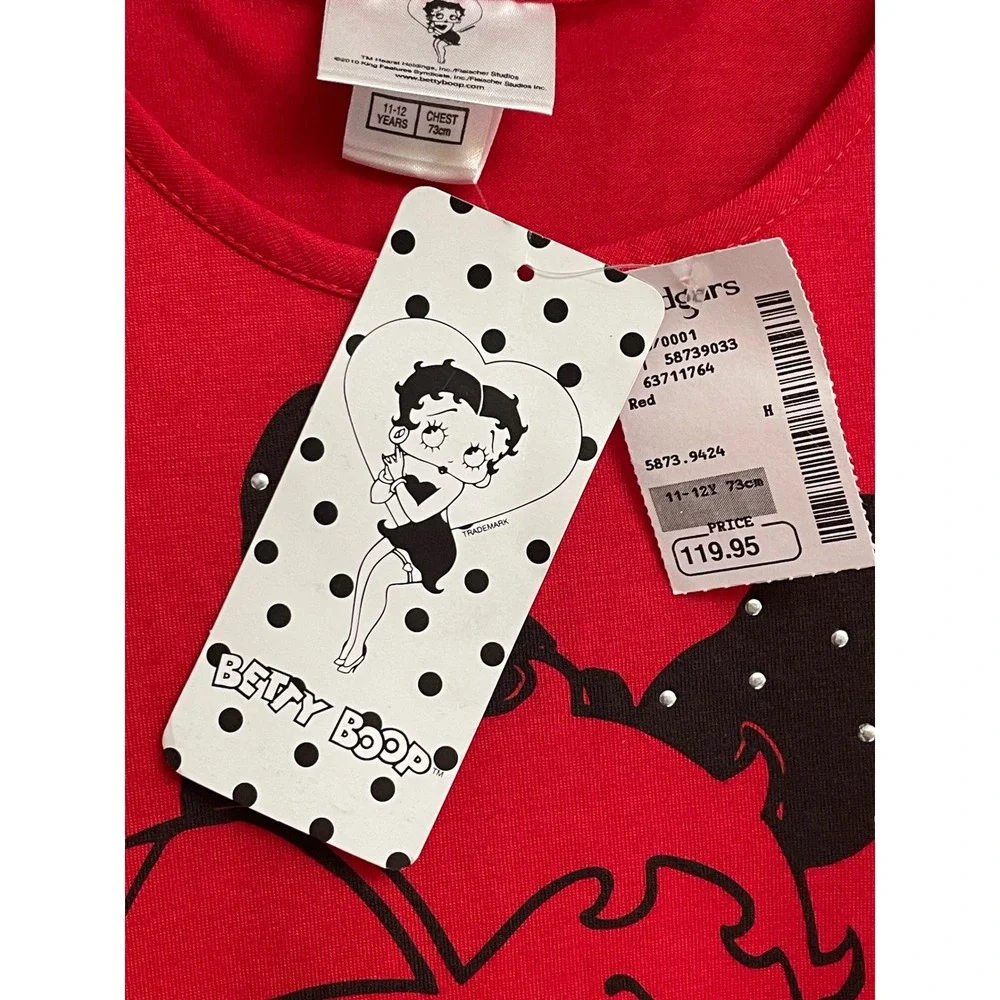 Betty Boop Graphic Tee Kids Size 11-12 Years Red